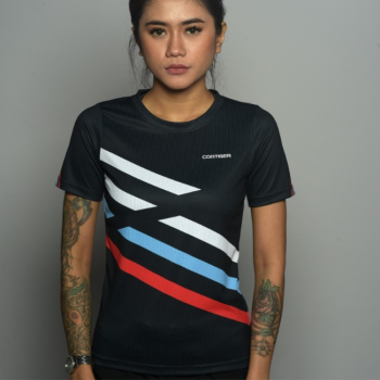 CORTIGER - Woman's T-shirt Linea Black - Short Sleeve